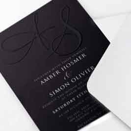 Black on Black UV Printing Wedding Invitation